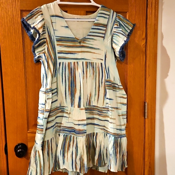 Anthropologie THML Can't Resist Cotton Criss Cross Neck Mini Dress sz.S - Picture 1 of 11
